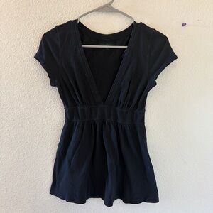 Brandy melville Black V-Neck Naila top